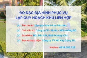 Đo đạc địa hình phục vụ công tác lập quy hoạch khu liên hợp xử lý chất thải rắn Nam Tân Uyên
