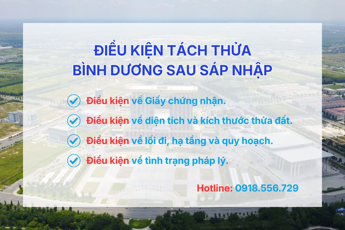 Điều kiện tách thửa Bình Dương sau khi sáp nhập