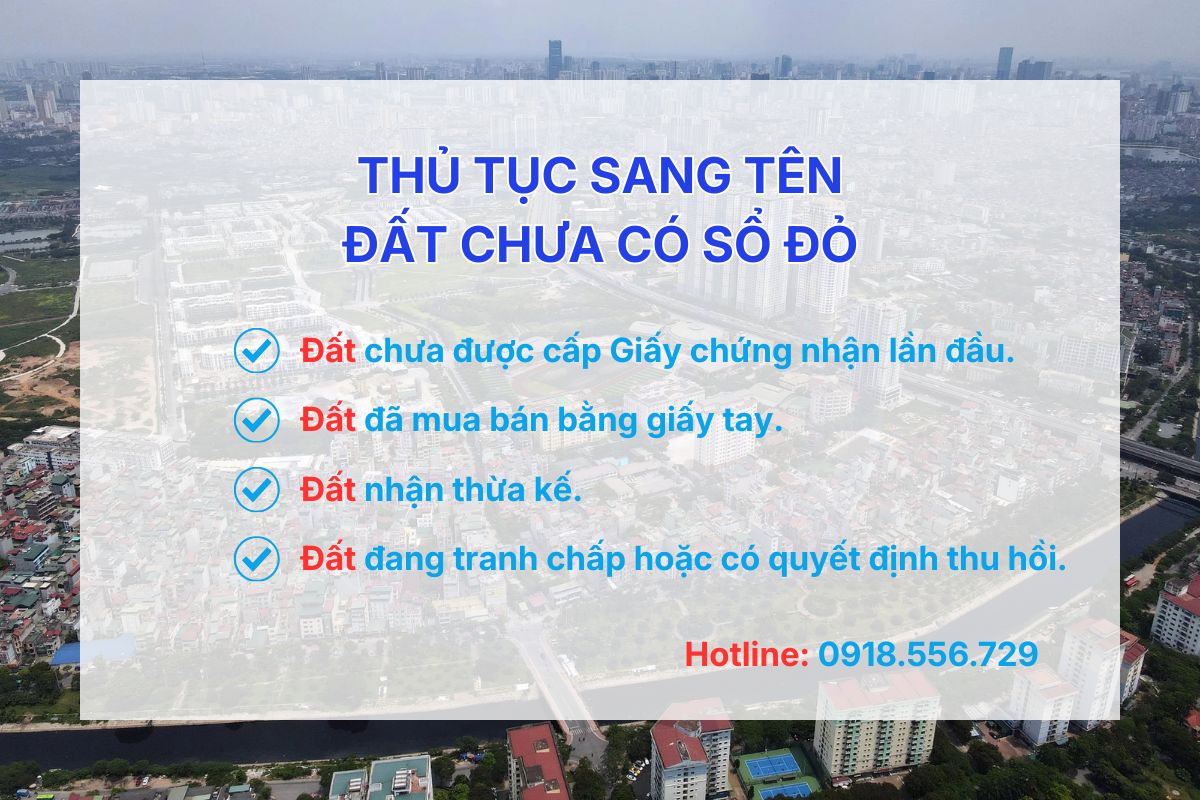 Thủ tục sang tên đất chưa có sổ đỏ